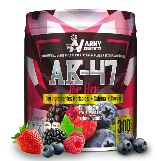 AK-47 For Her | Pre Workout Suplemento Alimenticio 2 en 1 | 30 Servicios