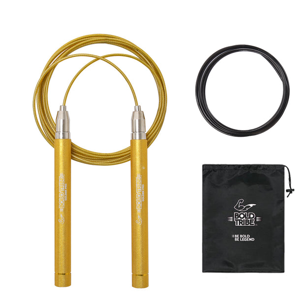 Cuerda para saltar con balero metálico cuerda para saltar golden pro de bold tribe speed rope comba de salto auto ajuste self lock