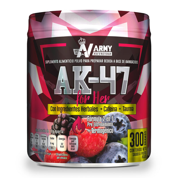 AK-47 For Her | Pre Workout Suplemento Alimenticio 2 en 1 | 30 Servicios