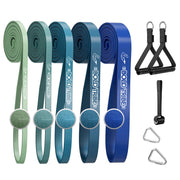 Set 5 Bandas de Resistencia Para Dominadas Con Asas + Anclaje Puerta