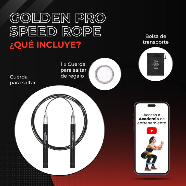Cuerda para saltar con balero metálico cuerda para saltar golden pro de bold tribe speed rope comba de salto auto ajuste self lock