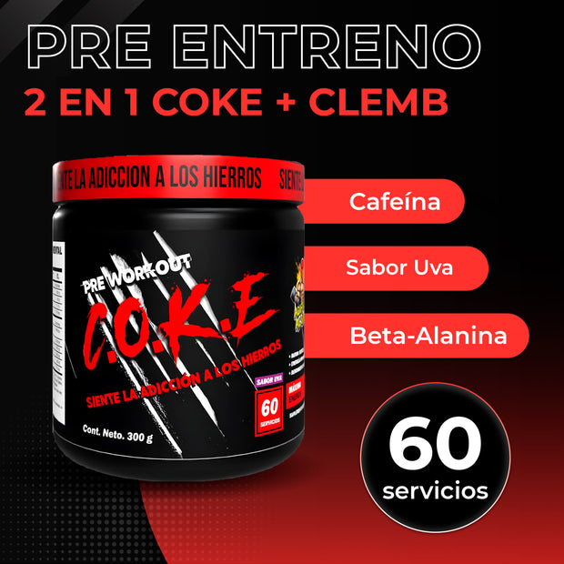 pre entrenador pre workout pre entreno coke clemb