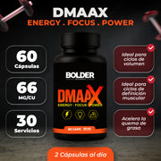 DMAA X | Preentrenador Quemador Extremo | 60 Cápsulas 60 Servicios 66mg | Bolder