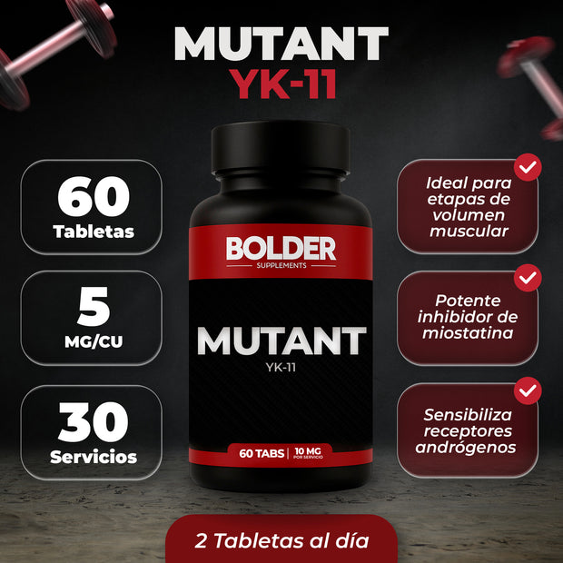 Mutant YK-11 | Masa Muscular Fuerza | 60 Tabletas 30 Servicios 10mg | Bolder