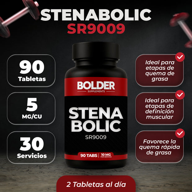Stenabolic SR-9009 | Definición Muscular Sin Perdida de Masa | 90 Tabletas 45 Servicios 10mg | Bolder