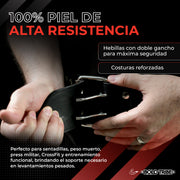 Cinturón Powerlifting Faja Gym Levantar Pesas Cinto Piel 6mm