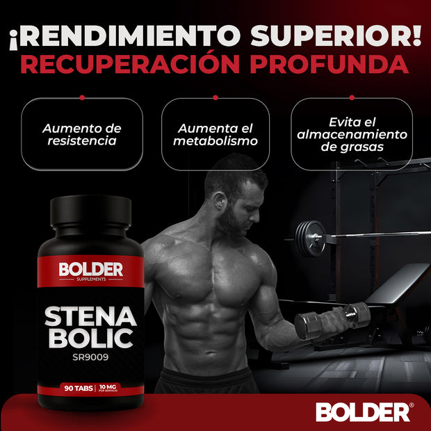 Stenabolic SR-9009 | Definición Muscular Sin Perdida de Masa | 90 Tabletas 45 Servicios 10mg | Bolder