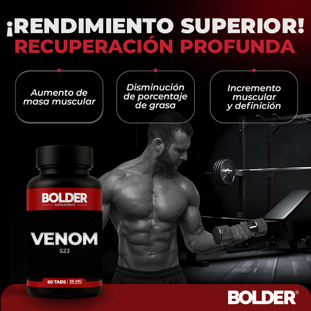 Venom S23 | Definición Extrema | 60 Tabletas 30 Servicios 20mg | Bolder