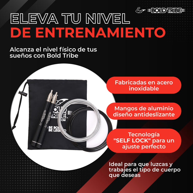 Cuerda para saltar con balero metálico cuerda para saltar golden pro de bold tribe speed rope comba de salto auto ajuste self lock