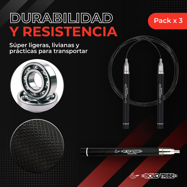 Cuerda para saltar con balero metálico cuerda para saltar golden pro de bold tribe speed rope comba de salto auto ajuste self lock