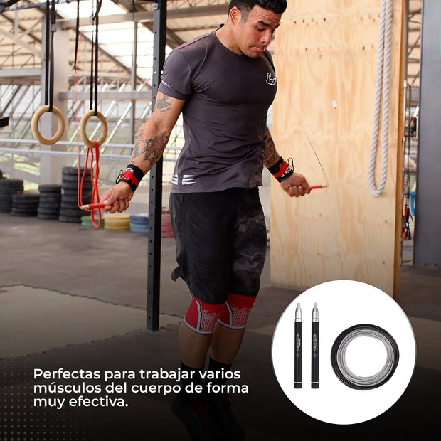 Cuerda para saltar con balero metálico cuerda para saltar golden pro de bold tribe speed rope comba de salto auto ajuste self lock