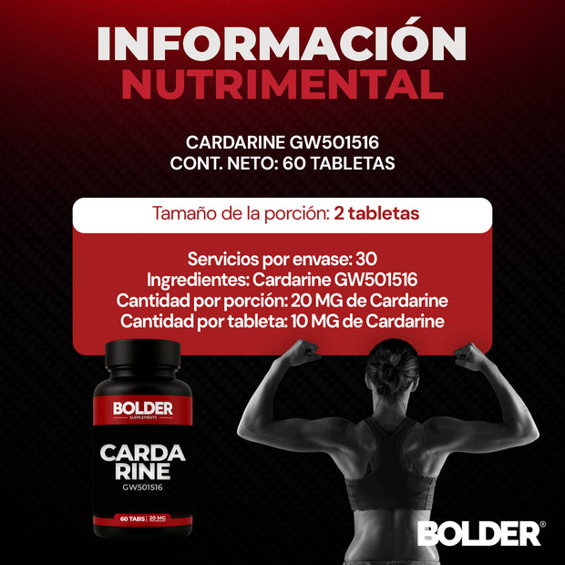 Cardarine GW-501516 | Definición Muscular | 60 Tabletas 30 Servicios 20mg | Bolder