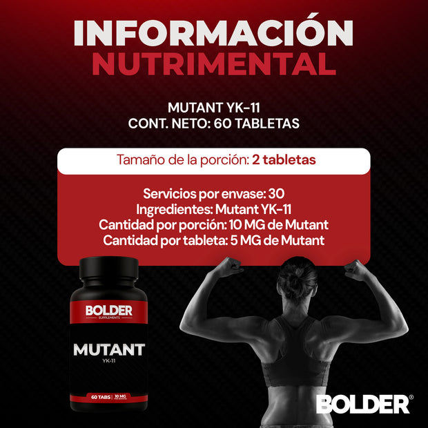 Mutant YK-11 | Masa Muscular Fuerza | 60 Tabletas 30 Servicios 10mg | Bolder