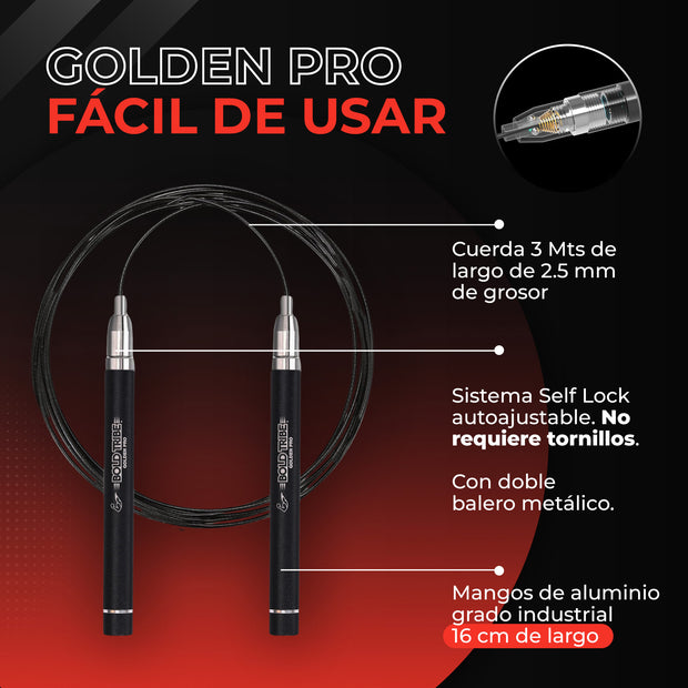 Cuerda para saltar con balero metálico cuerda para saltar golden pro de bold tribe speed rope comba de salto auto ajuste self lock