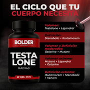 Testalone RAD-140 | Precursor Testo Fuerza Volumen | 60 Tabletas 30 Servicios 20mg | Bolder