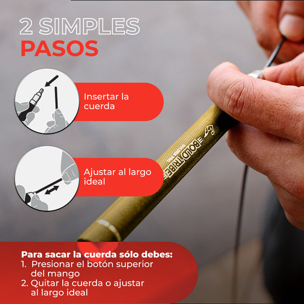 Cuerda para saltar con balero metálico cuerda para saltar golden pro de bold tribe speed rope comba de salto auto ajuste self lock