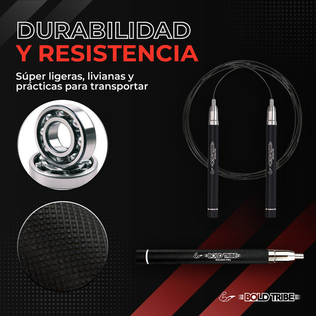 Cuerda para saltar con balero metálico cuerda para saltar golden pro de bold tribe speed rope comba de salto auto ajuste self lock