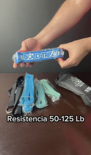 Set 5 Bandas de Resistencia Para Dominadas Con Asas + Anclaje Puerta