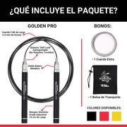 Cuerda para saltar con balero metálico cuerda para saltar golden pro de bold tribe speed rope comba de salto auto ajuste self lock