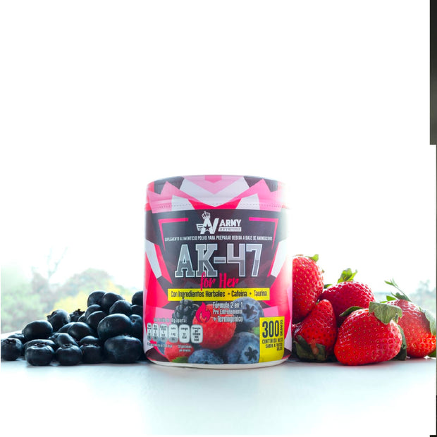 AK-47 For Her | Pre Workout Suplemento Alimenticio 2 en 1 30 Servicios