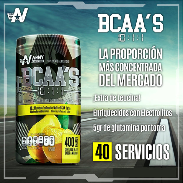 Aminoácidos Bcaas Con Carga Extra Leucina Ratio 10:1:1 40 Servicios