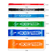 Liga de resistencia Bold Tribe para estirar, entrenar y fortalecer. Liga de resistencia para pull ups, cada liga tiene una diferente resistencia