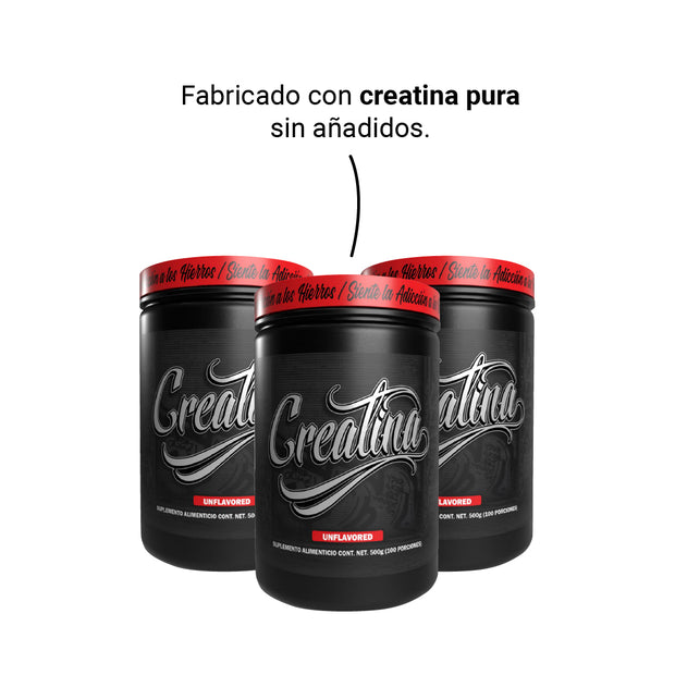 Creatina Monohidratada 100% Pura 500g 100 Servicios Premium