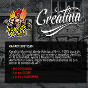 Creatina Monohidratada 100% Pura 500g 100 Servicios Premium