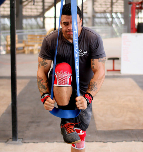 2 Ligas Bandas Resistencia Crossfit Pull Ups Azul #5 Con Mini Bandas