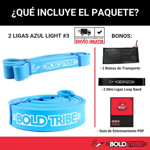 Set 2 Ligas Bandas Resistencias Crossfit Azul Light #3