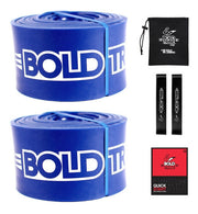 2 Ligas Bandas Resistencia Crossfit Pull Ups Azul #5 Con Mini Bandas
